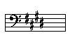 Key signature of 4 sharps, Bass Clef