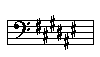Key signature of 6 sharps, Bass Clef