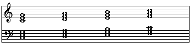 root position/close voicing triads