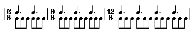 examples of 6/8, 9/8, 12/8